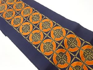 塩瀬変わり市松に抽象車輪模様名古屋帯